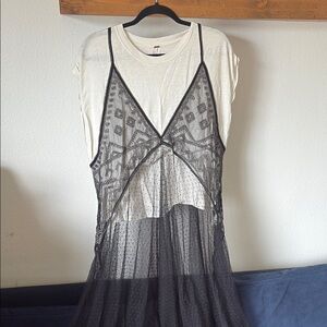 Free People Black Sheer Chemise